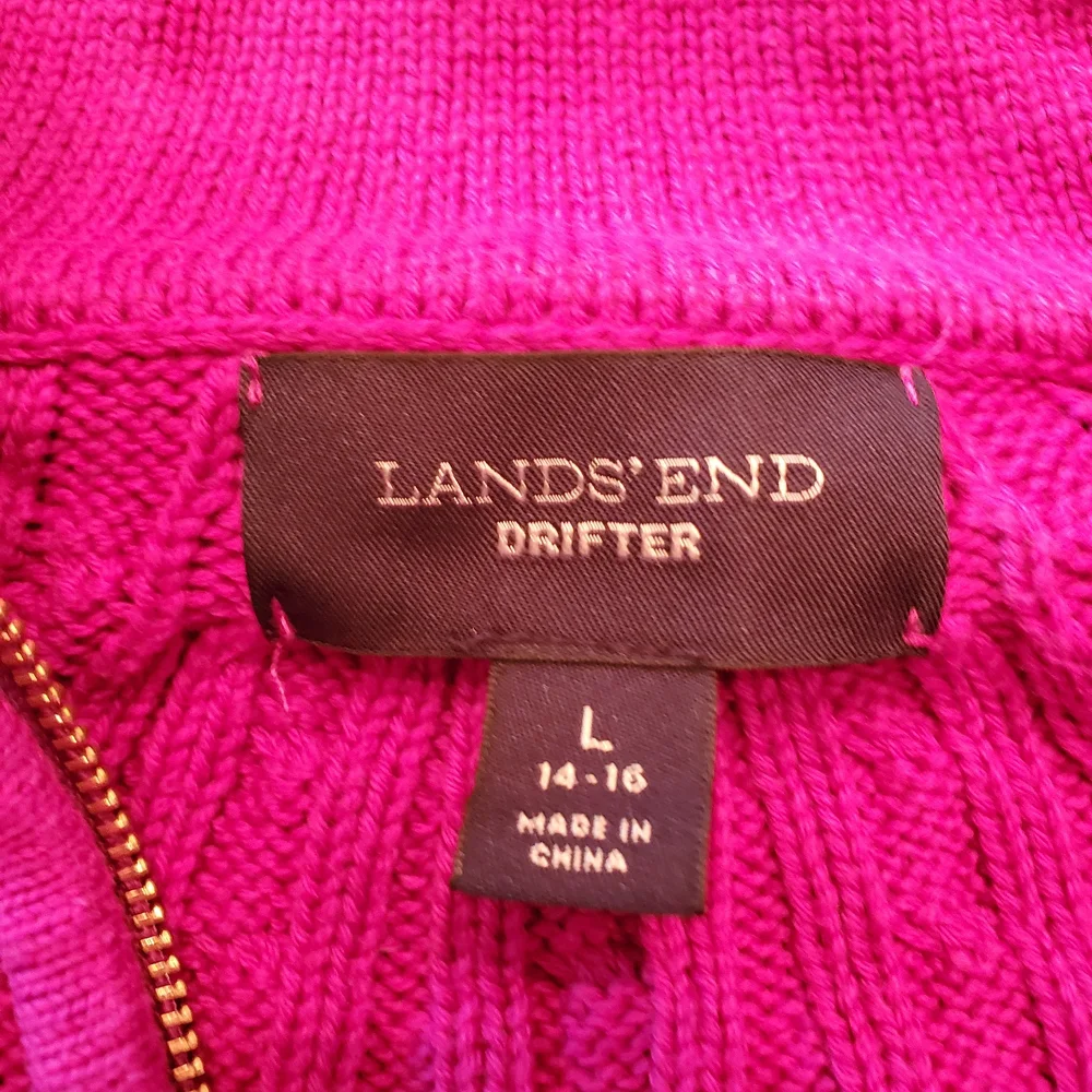 Lands' End - Ladies - Drifter - Quarter Zip - Pullover Sweater - Sz. L
